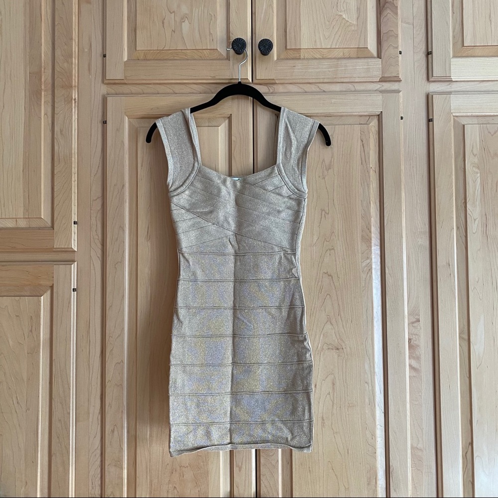 Gold metallic party dress size small